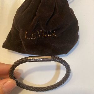 LeVian Leather Bangle Bracelet 8.5”